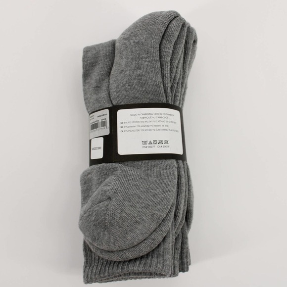 Vans Classic Crew Socks 3 Pack in Heather Grey Men’s Shoe Size 6.5-9 NEW - Picture 3 of 4